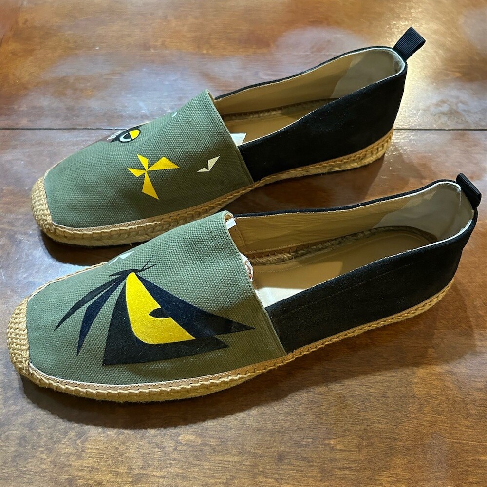 Fendi Bag Bugs Monster Eyes Men's Espadrille Slip-On Shoes Multicolor 10